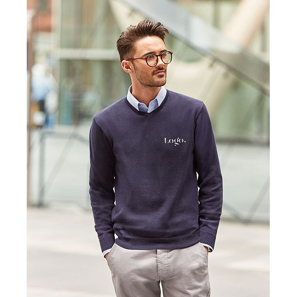 Russell Collection V-Neck Knitted Sweatshirt
